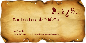 Maricsics Ádám névjegykártya